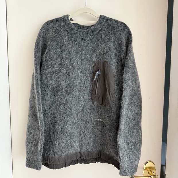AND WANDER Grey Mohair Wool Sweater