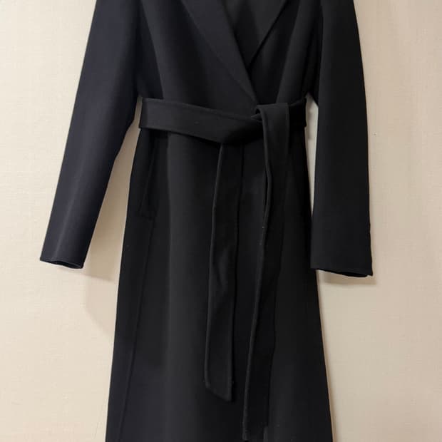 새상품) 데코 캐시미어 핸드메이드 블랙 롱 코트 S. 정가 90만원대. 