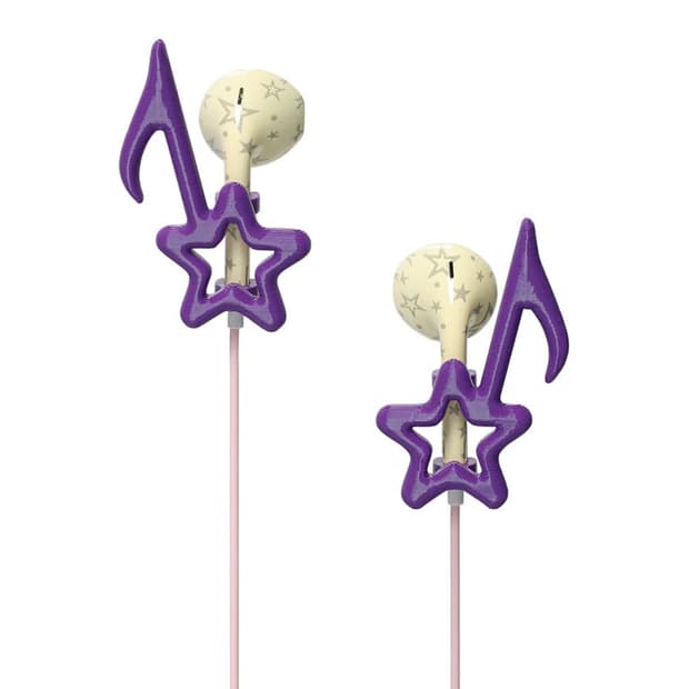 카비시X규린 이어폰 크림+퍼플 별파츠 C타입