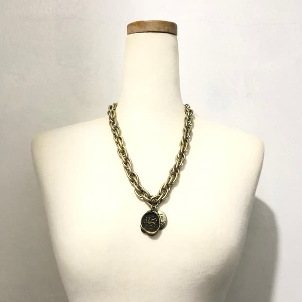 빈티지 오리엔탈 y2k 페어리 고스펑크 긱시크 골드 체인 실링 왁스목걸이