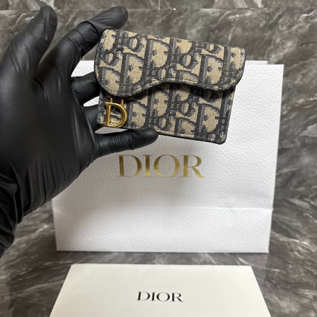 디올 오블리크 새들 카드지갑