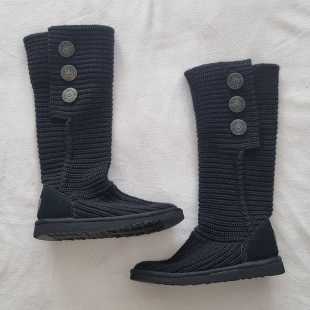 어그 니트 카디 블랙 부츠