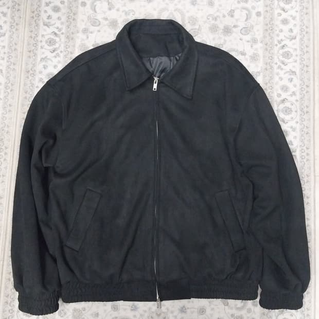 블랙 스웨이드 봄버 자켓