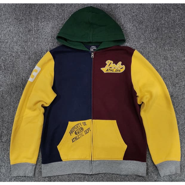 폴로 랄프로렌 컬러블록 후드집업 보이즈 XL