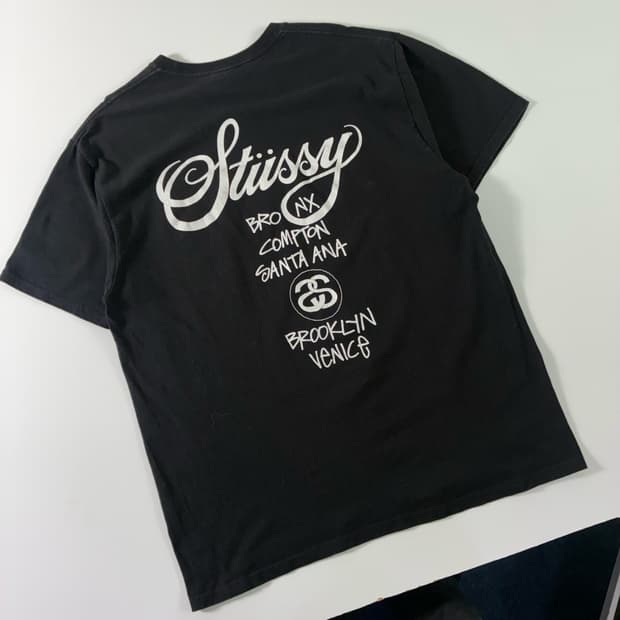 Stussy  스투시 월드투어 블랙 반팔티셔츠 