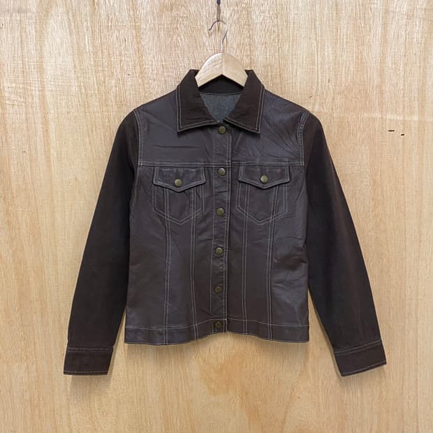 VTG leather denim jacket