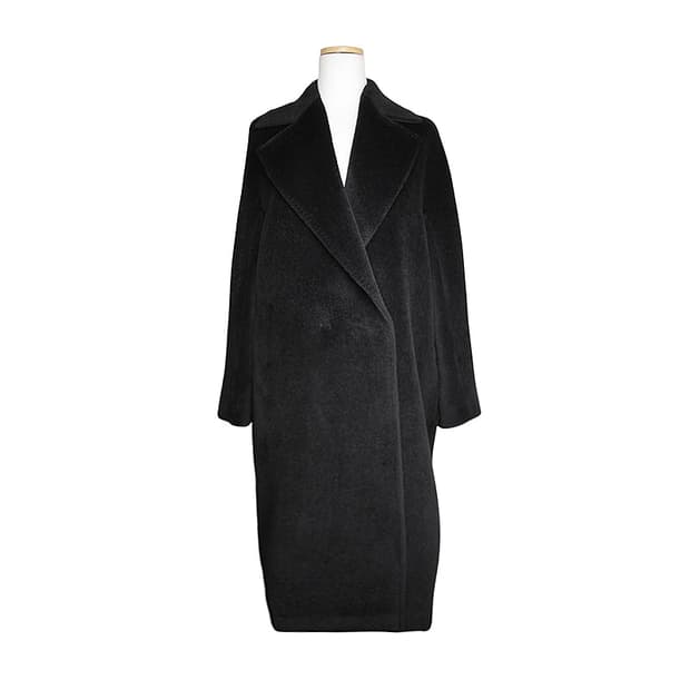 막스마라 스튜디오 블랙 알파카 혼방 롱코트 66