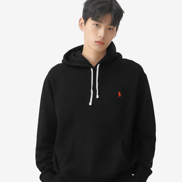 폴로 검정 후드티