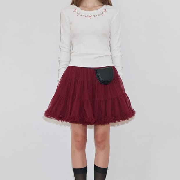 시눈 sinoon tute skirt 튜튜스커트(wine)