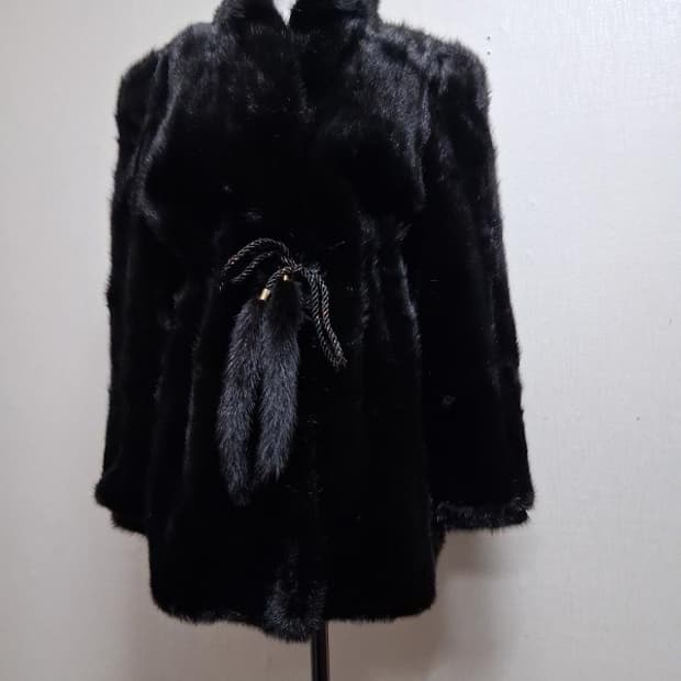 일본빈티지 Fourrure 완전 까망 블랙밍크코트 거꾸로밍크 미착컨디션 