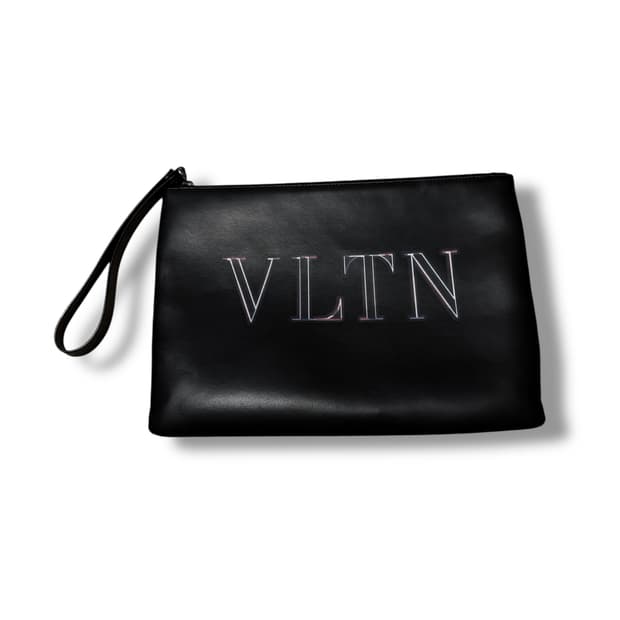 발렌티노 VLTN 로고 레더 클러치백
