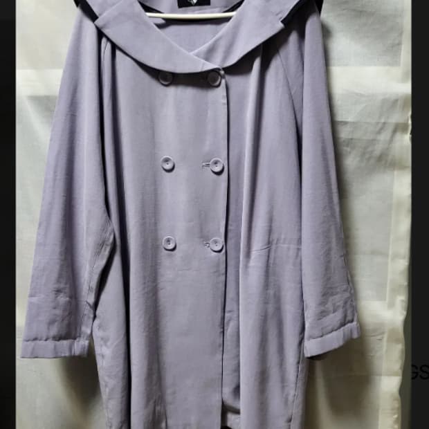 디어스토커 연보라 세일러 카라 간절기 코트