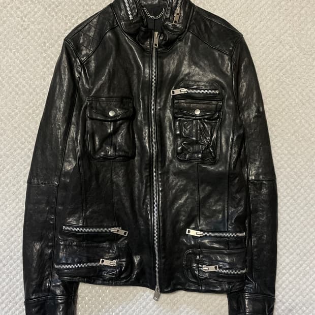 광희시장 웨스턴 무드 2WAY 램스킨 양가죽 바이커 레더 자켓