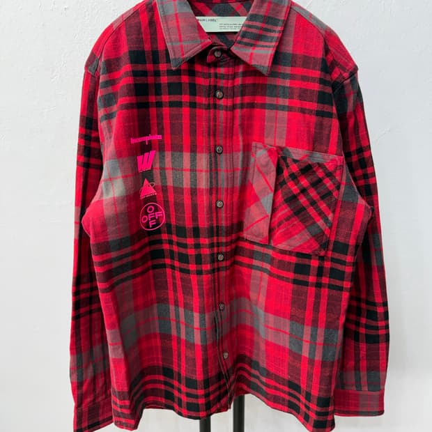 정품) 오프화이트 19ss 마리아나 플란셀 셔츠 XL