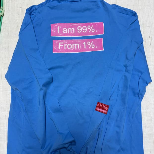 [3] 99%is 멱살 슬리브 glow in the dark 라이트블루