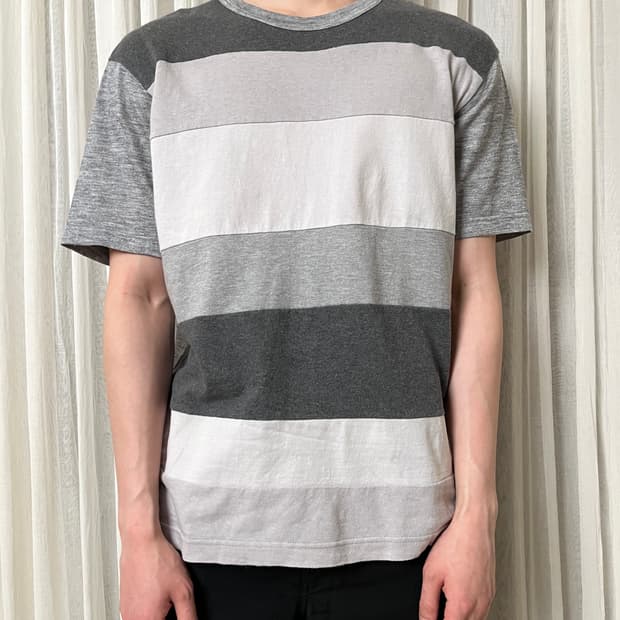 꼼데가르송 옴므 소재전환 반팔 니트 comme des garcons