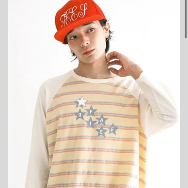 샵페어리 레인보우 레글런 티셔츠 옐로우