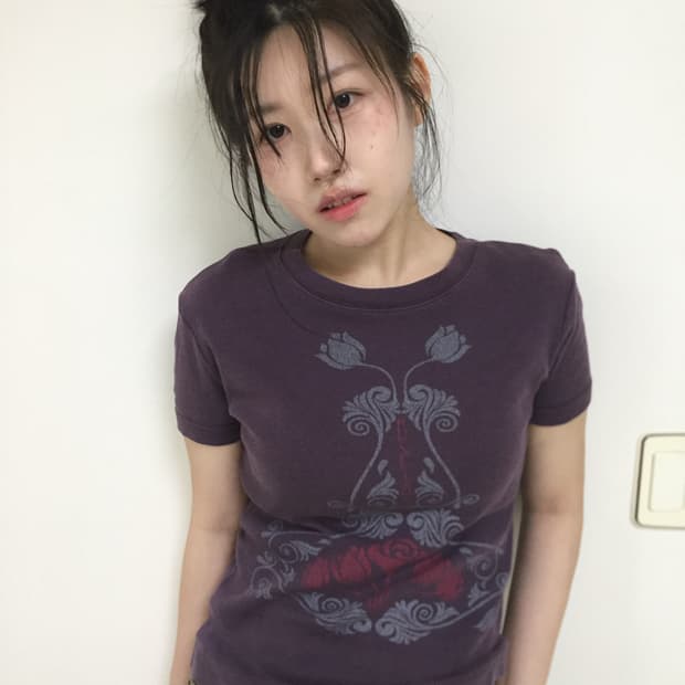 vintage purple y2k short T