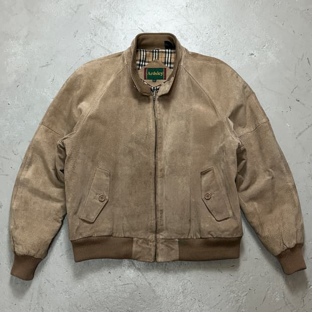 90's 피그스킨 스웨이드 봄버 자켓 