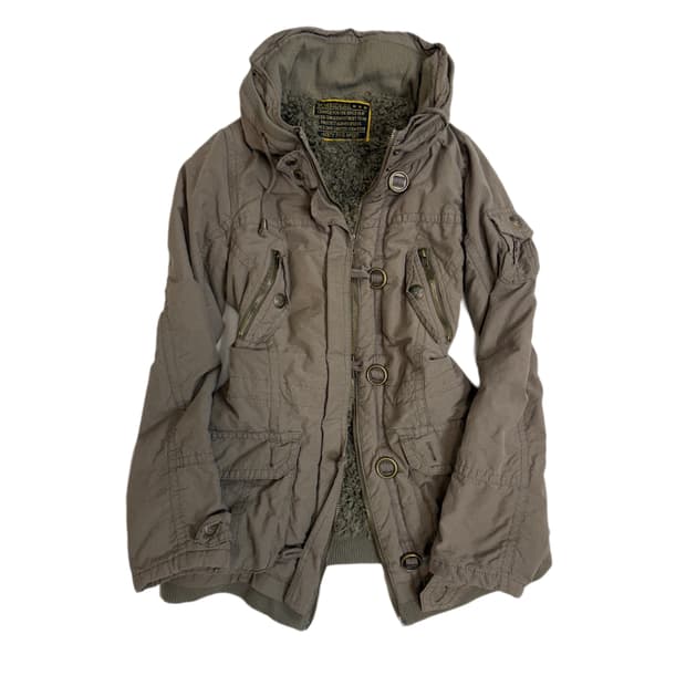 Jpn y2k 브라운 털 안감 야상자켓