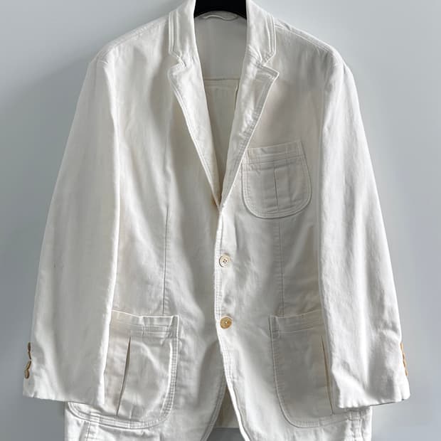 폴로 화이트 코튼 블레이저 자켓 (va.14)
