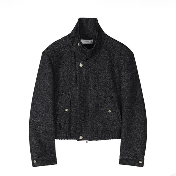 웨이비니스 하이 넥 카라 자켓 블랙