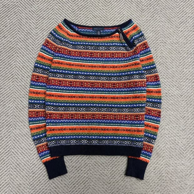 타미힐피거 페어아일 넥지퍼 니트 v1708