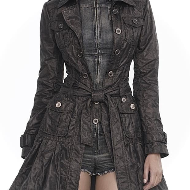 폴리 시크 차콜 코트