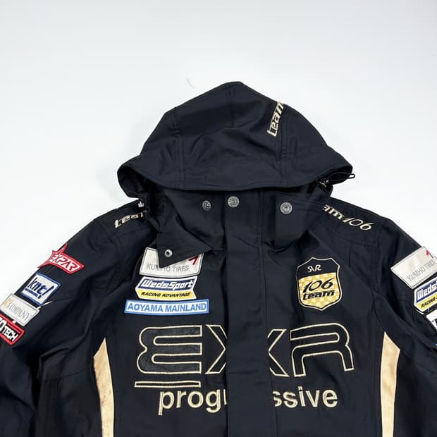 EXR 블랙 패치 레이싱 바람막이 자켓 (실측 L)