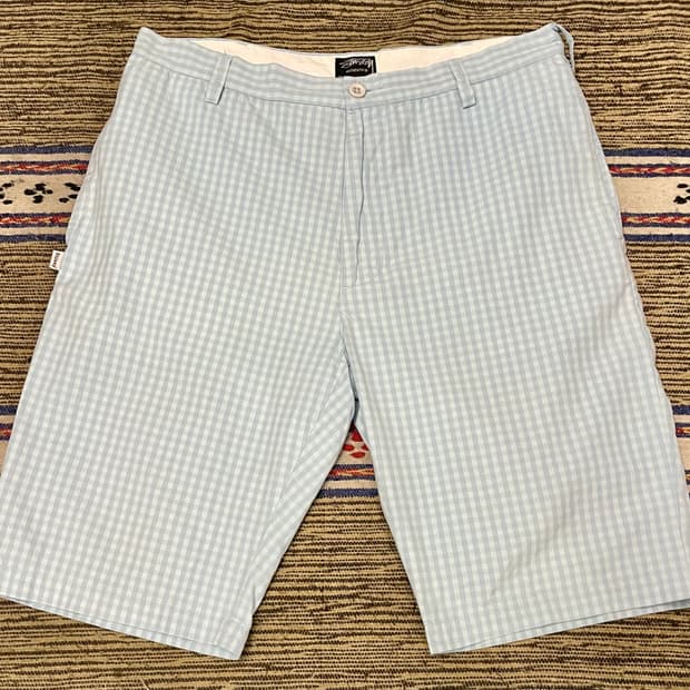 (34)00s Stussy 스투시 깅엄체크 버뮤다 팬츠 쇼츠