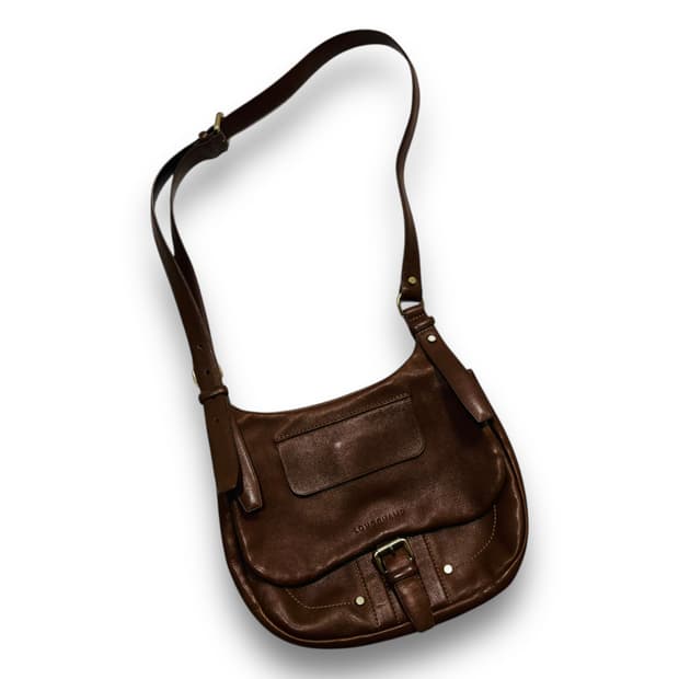 롱샴 OG Balzane 브라운 레더 크로스바디 백