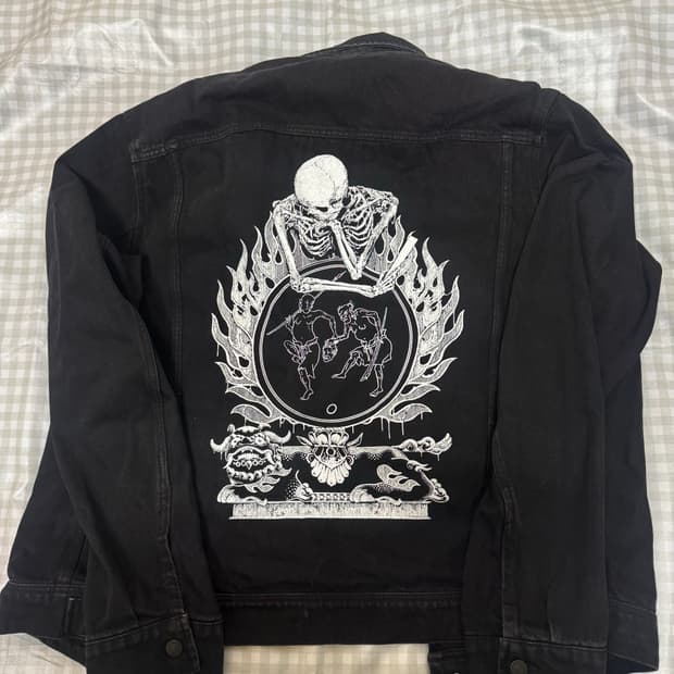 [XL] 알버트 체 x AQ 리플렉션 트러커 자켓 블랙