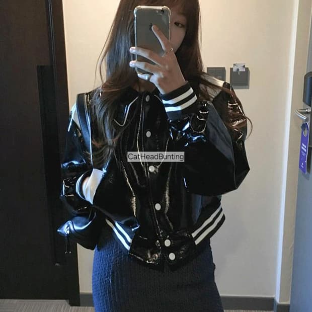 바시티 자켓 릿킴 블랙업 원더원더 키미스 히피디피