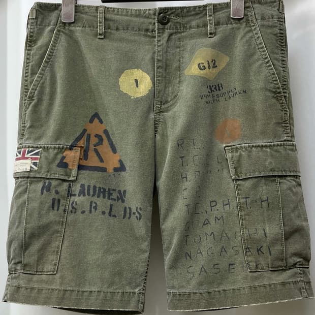 폴로 랄프로렌 전차병 유니언잭 유틸리티 스텐실 쇼츠 팬츠