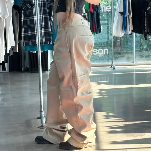 디키즈 더블니 코튼 치노워크팬츠 베이지