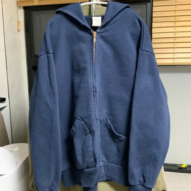 카키스 스테인드 풀 집 후디 네이비 (라지)