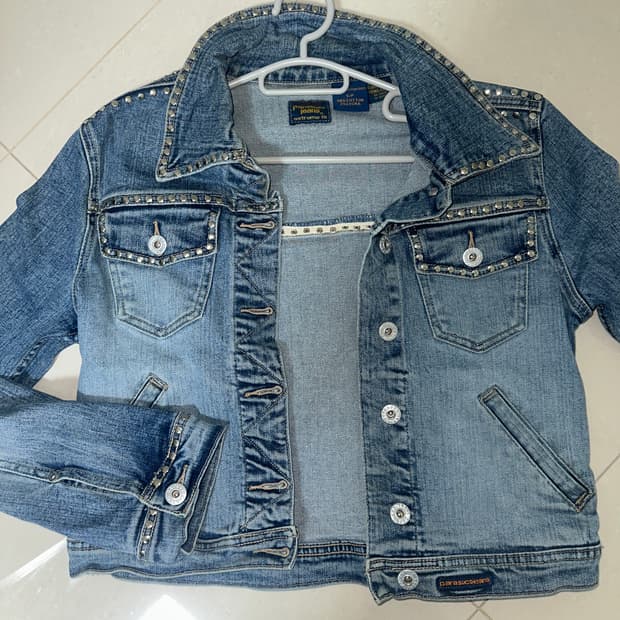 파라수코 크롭 청자켓