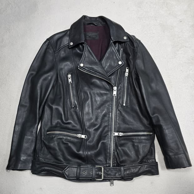 Allsaints 올세인츠 블랙 램스킨 라이더 자켓