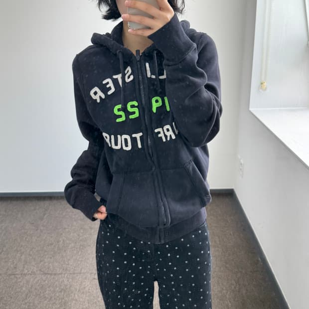 Hollister 홀리스터 스펠아웃로고 네이비 후드집업