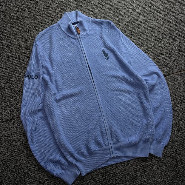 폴로 랄프로렌 빅포니 와플 니트 집업 1703
