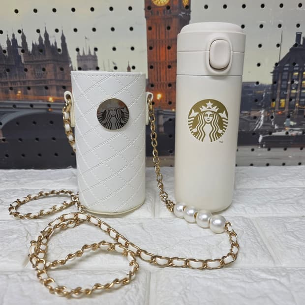 한정판/ 스타벅스 텀블러 스페셜 에디션 누빔 진주 체인스트랩 GE03
