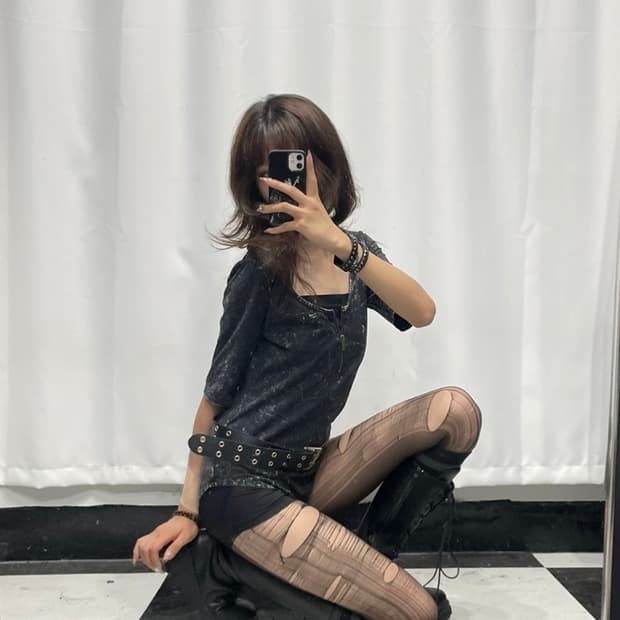 🎸그레이 숏 슬리브 바디슈트🎸