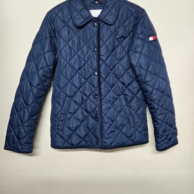 타미힐피거 네이비 퀼팅 자켓 164 성인여성 55가능