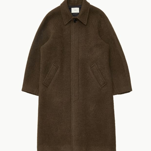 아모멘토 부클 레글런 코트 브라운 M BOUCLE RAGLAN COAT