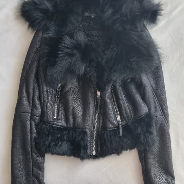 빈티지 펑크 블랙 퍼 자켓