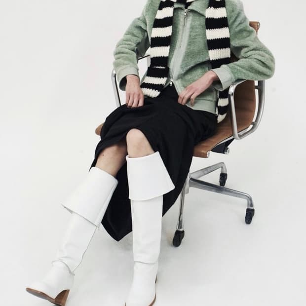 Open Yy 화이트 롱부츠