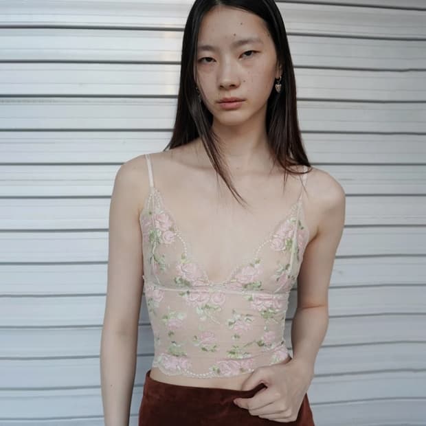 누아누 로즈캐미솔 apricot 새상품