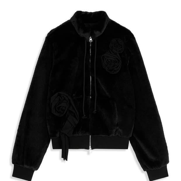 오픈 와이와이 FLEECE APPLIQUE ZIPUP JACKET