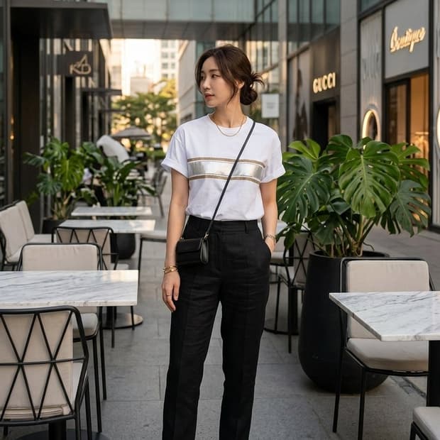 브루넬로 쿠치넬리 화이트 티셔츠