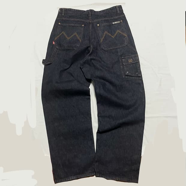 MOJEANS 슈퍼 배기 와이드 카펜터 데님팬츠